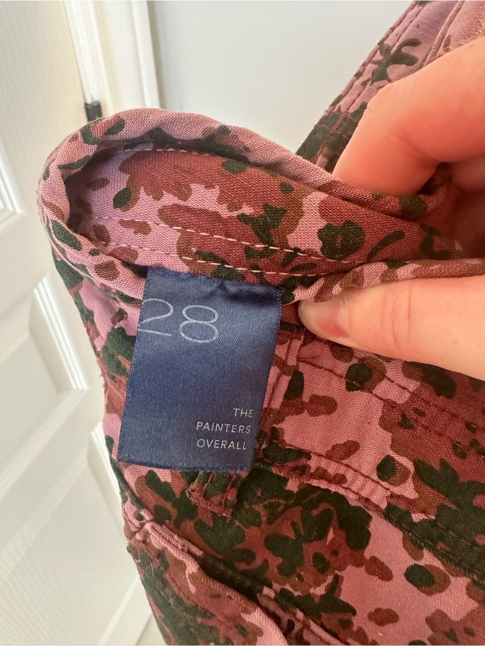 Anthropologie Pink & Olive Floral Bib Jumpsuit - Picture 3 of 3
